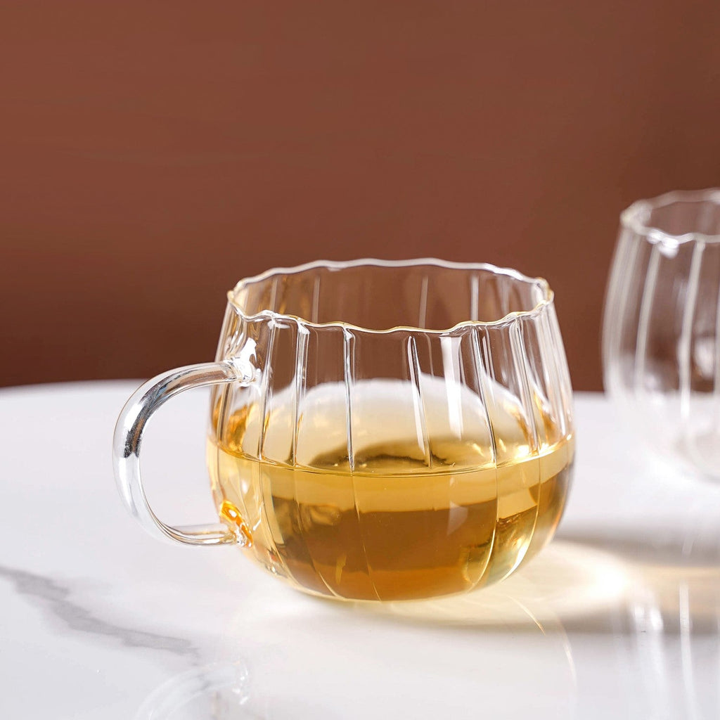 Glass Pumpkin Mug Set Of 2 400ml