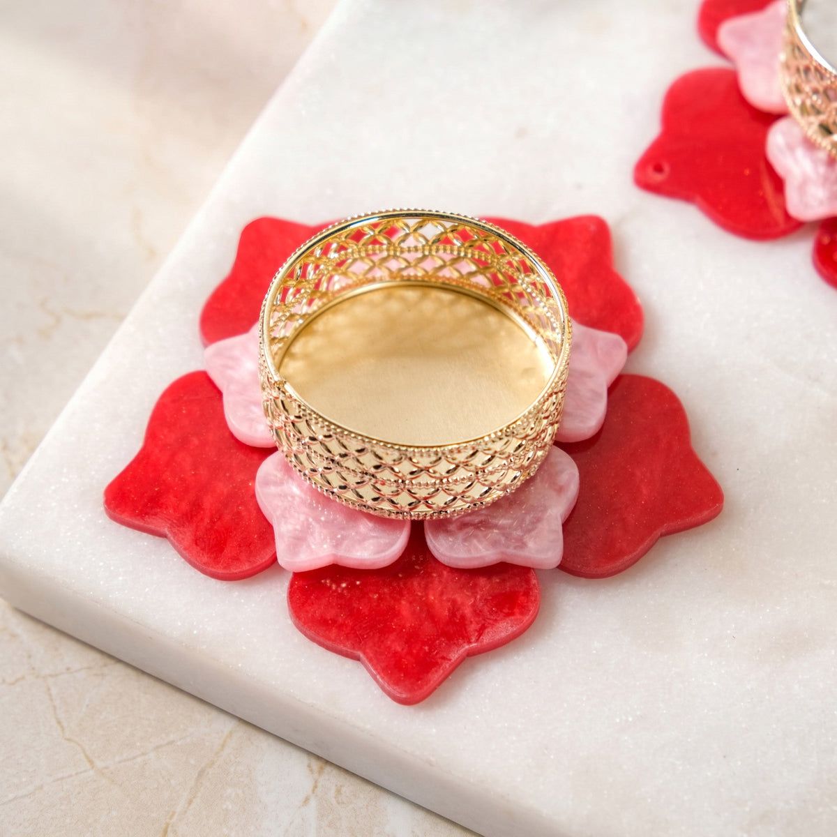 Festive Florelle Tealight Holder Pink Set Of 6