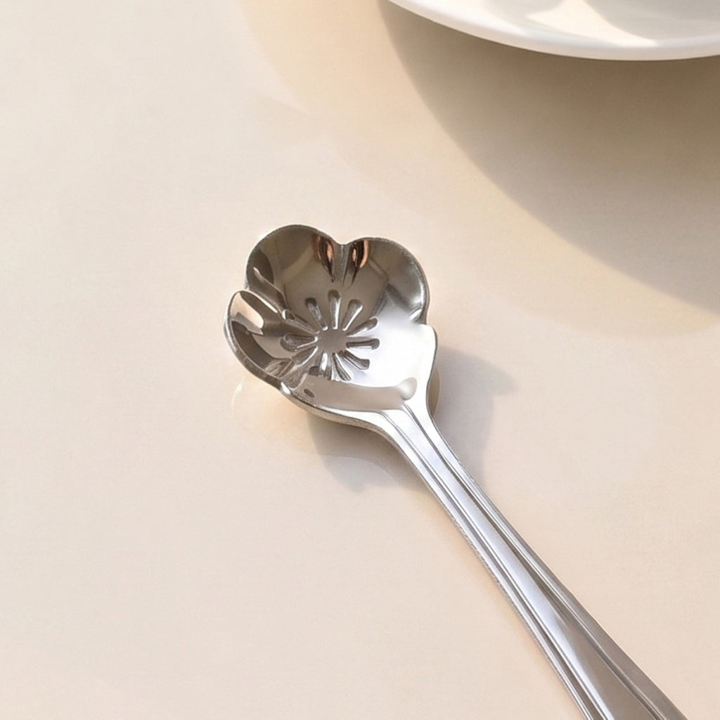 Fleur Brass Tea Spoon Set Of 4