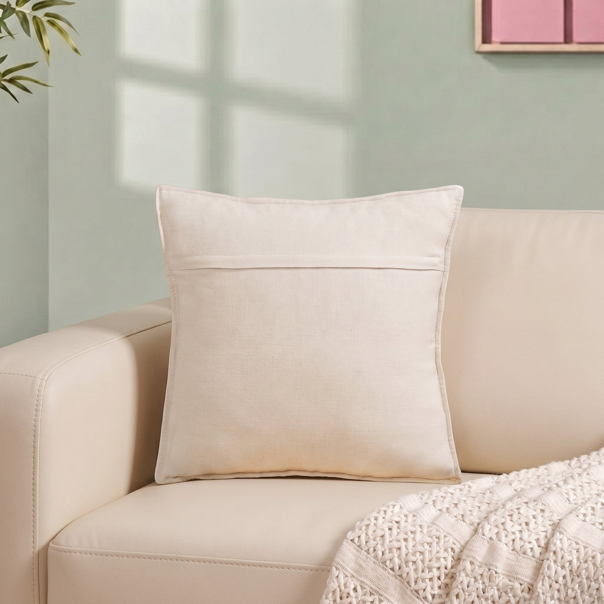Floral Whisper Cotton Embroidered Cushion Cover 40x40cm