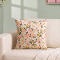 Floral Whisper Cotton Embroidered Cushion Cover 40x40cm
