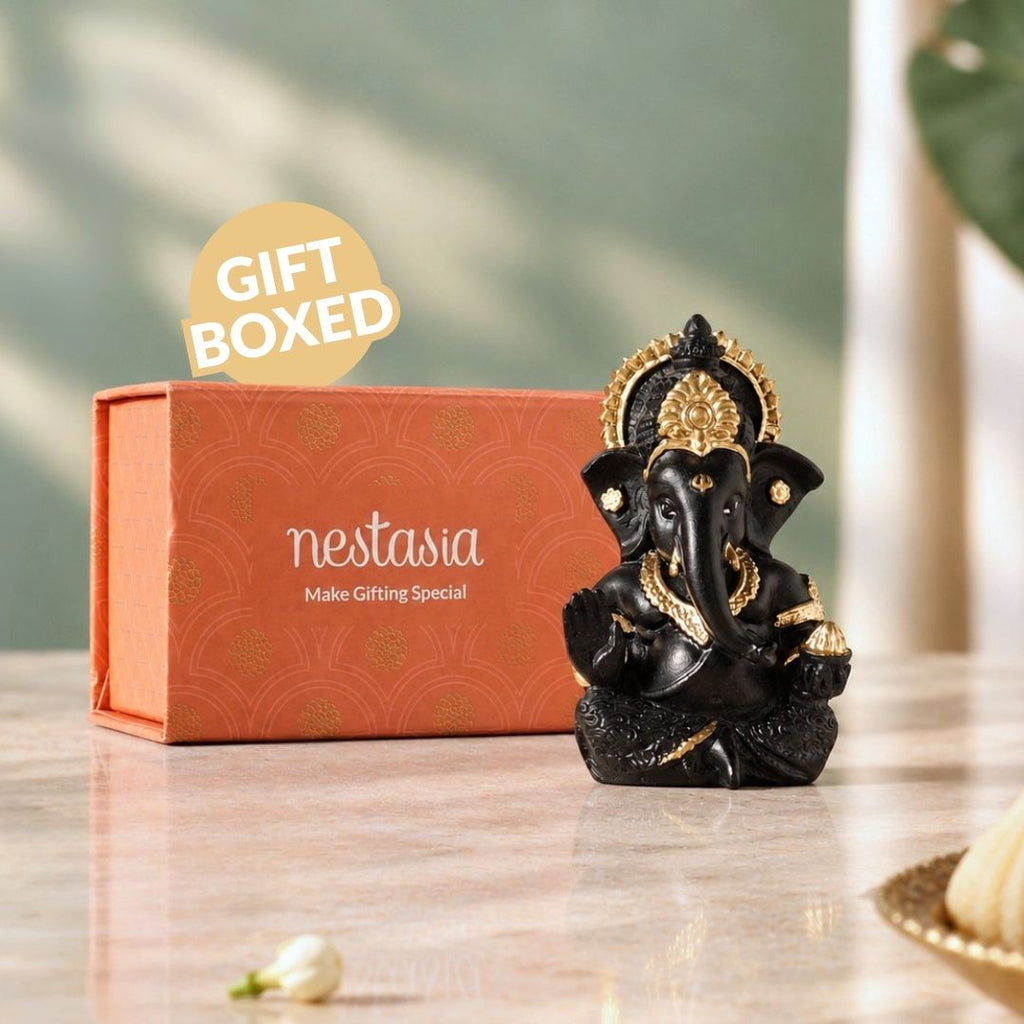 Ganesh Idol For Office And Home Black 9cm