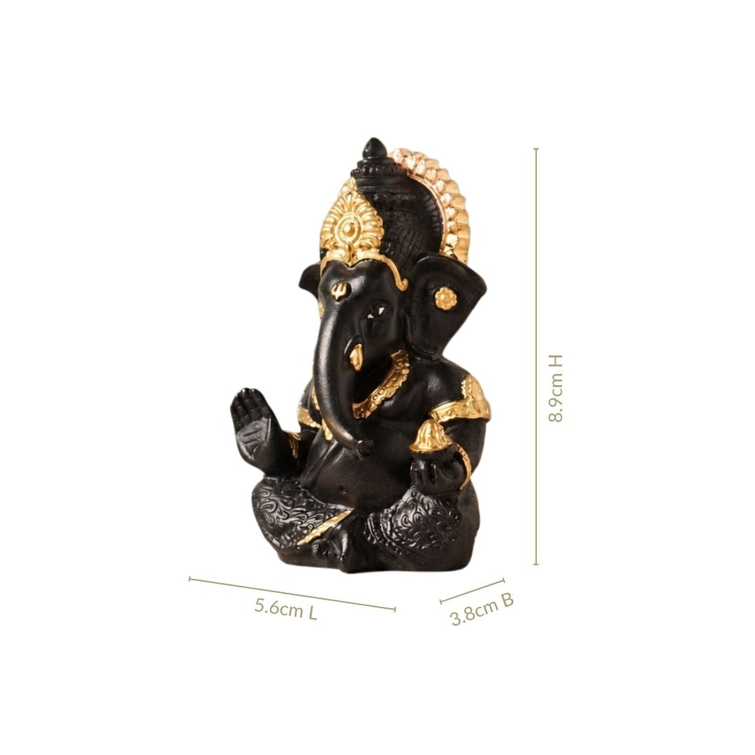 Ganesh Idol For Office And Home Black 9cm