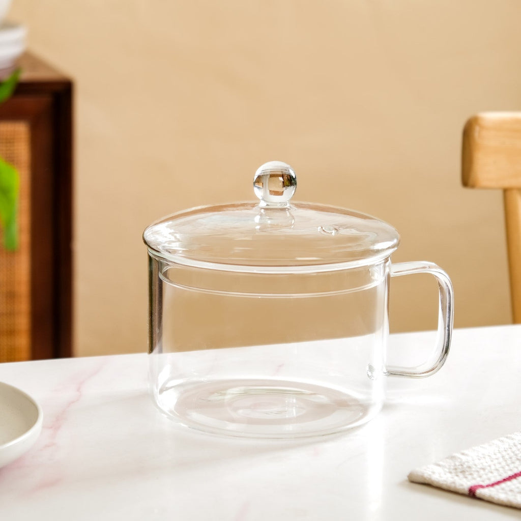 Glass Cooking Pot With Handle 1700ml