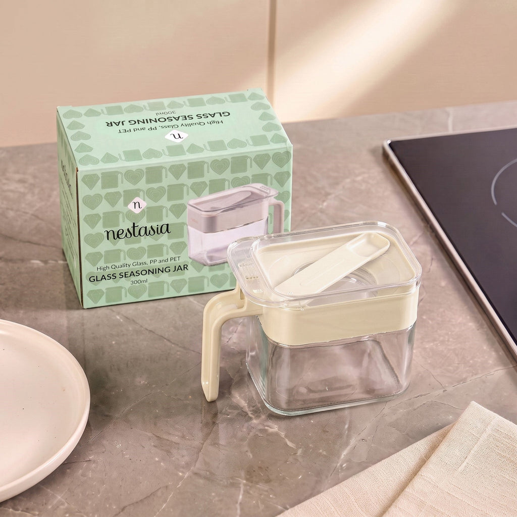 Glass Seasoning Jar With Spoon 340ml