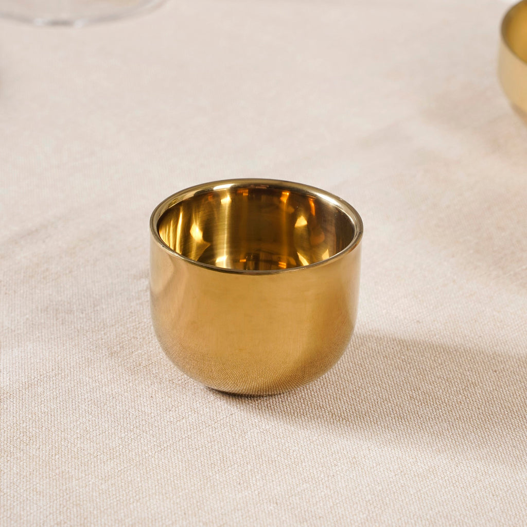 Gold Steel Dip Bowl Set Of 2 50ml