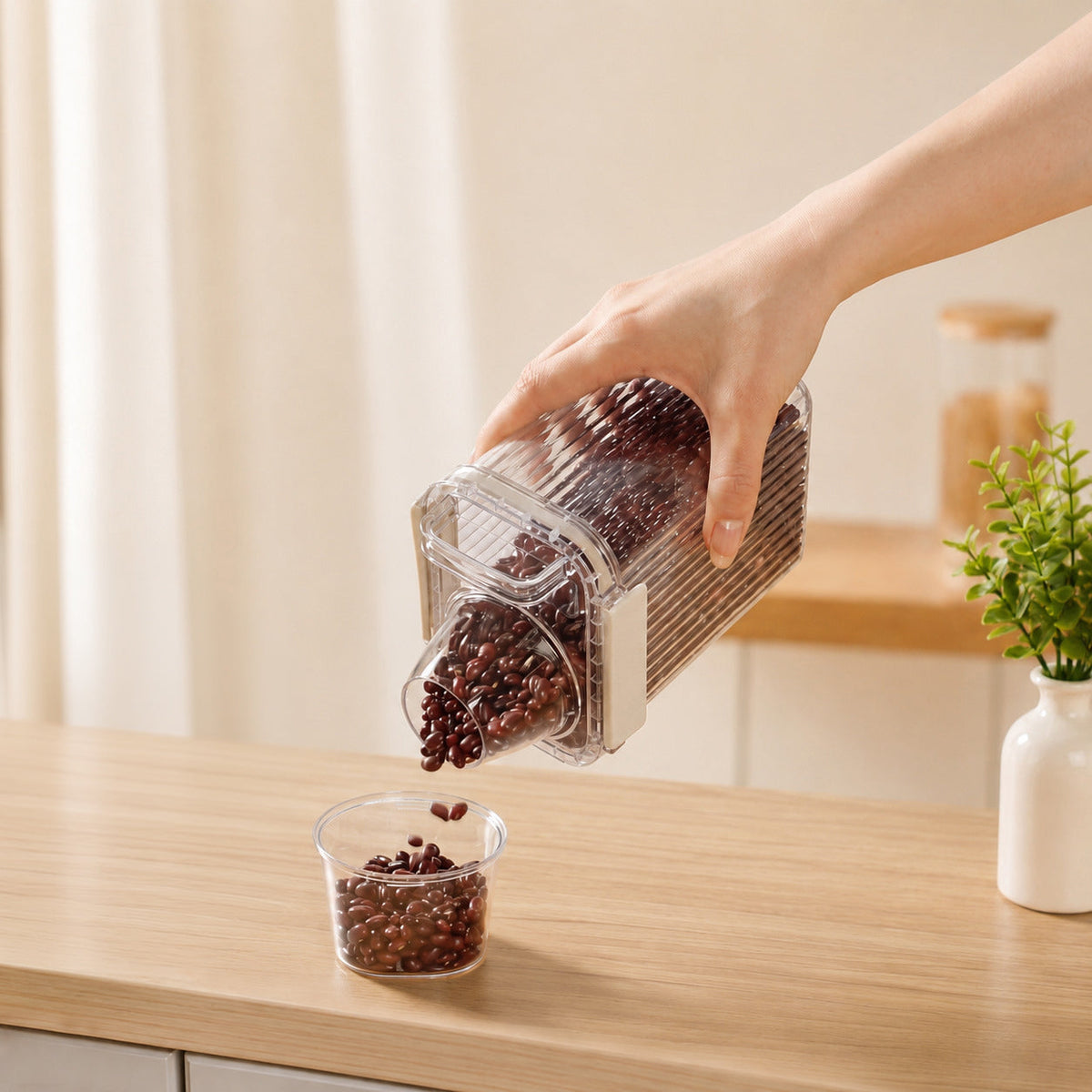 Grain Storage Container With Measuring Cup 1300ml
