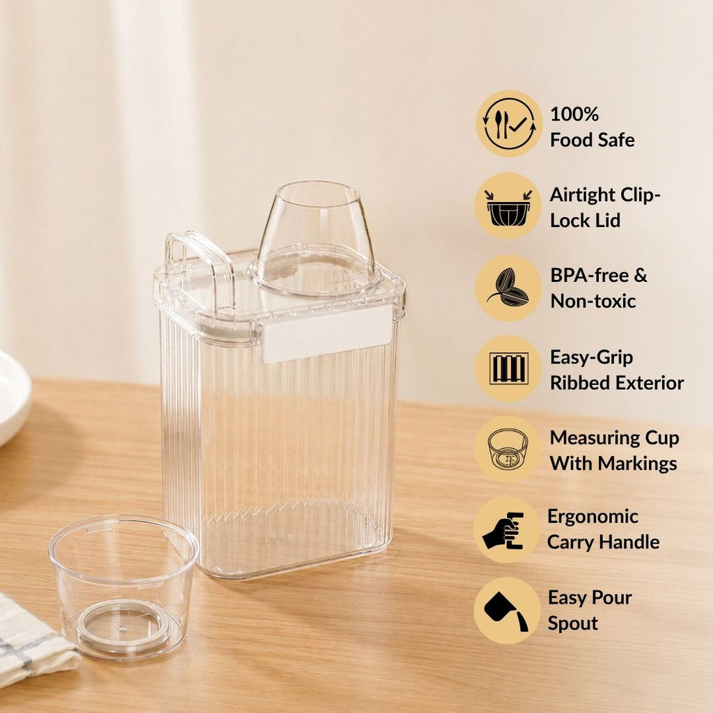 Grain Storage Container With Measuring Cup 1300ml