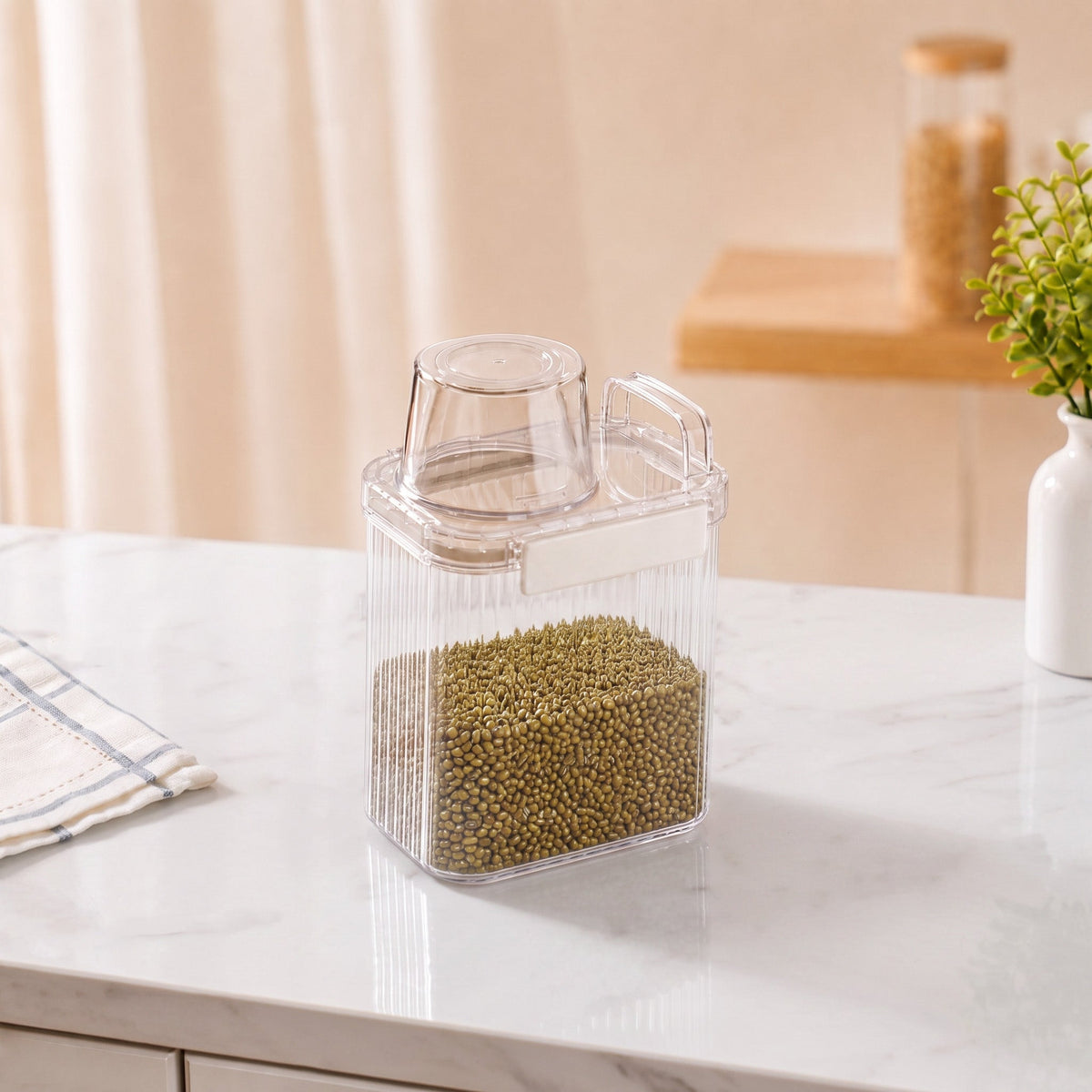 Grain Storage Container With Measuring Cup 1300ml