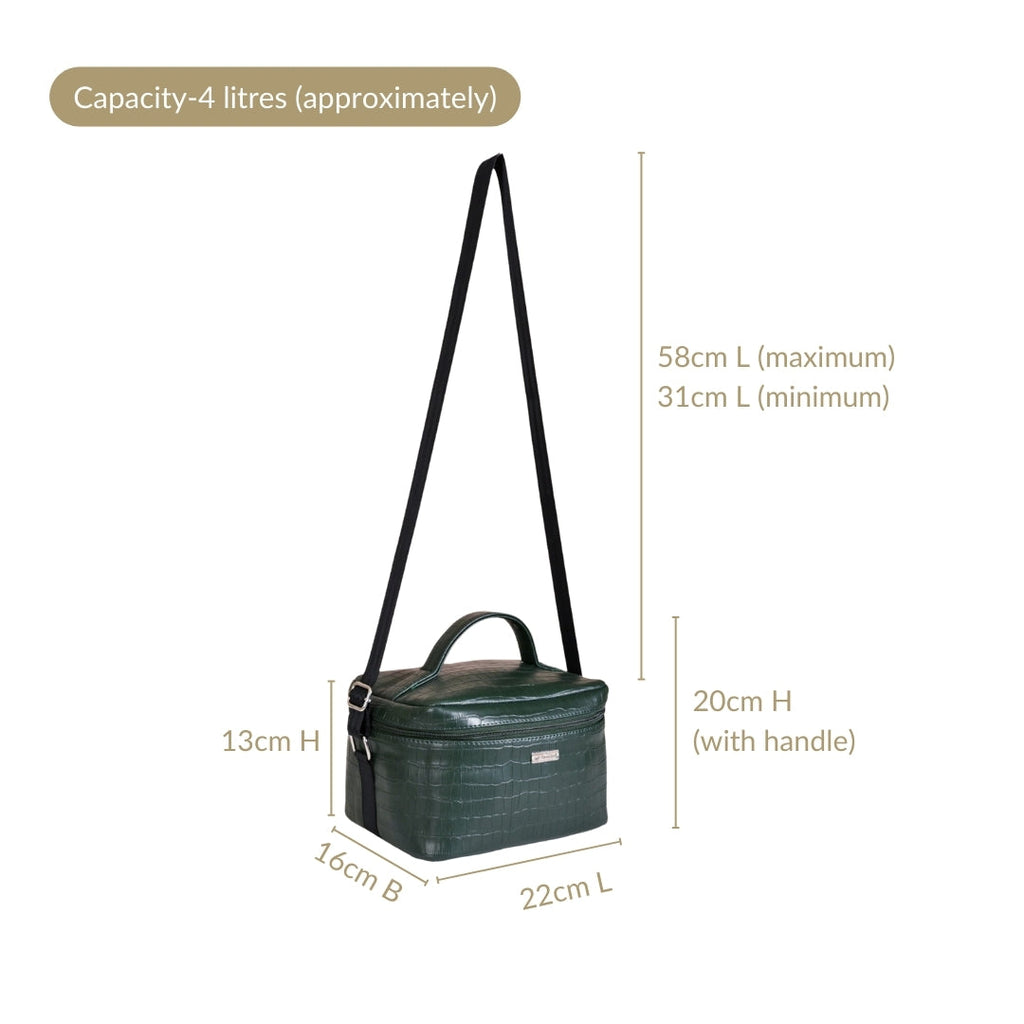 Green Croco Insulated Lunch Bag