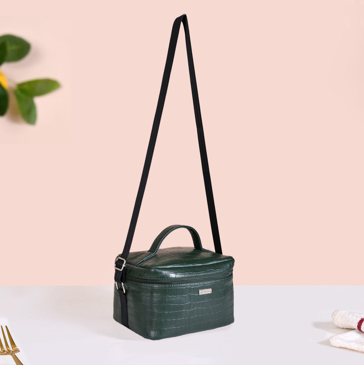 Green Croco Insulated Lunch Bag