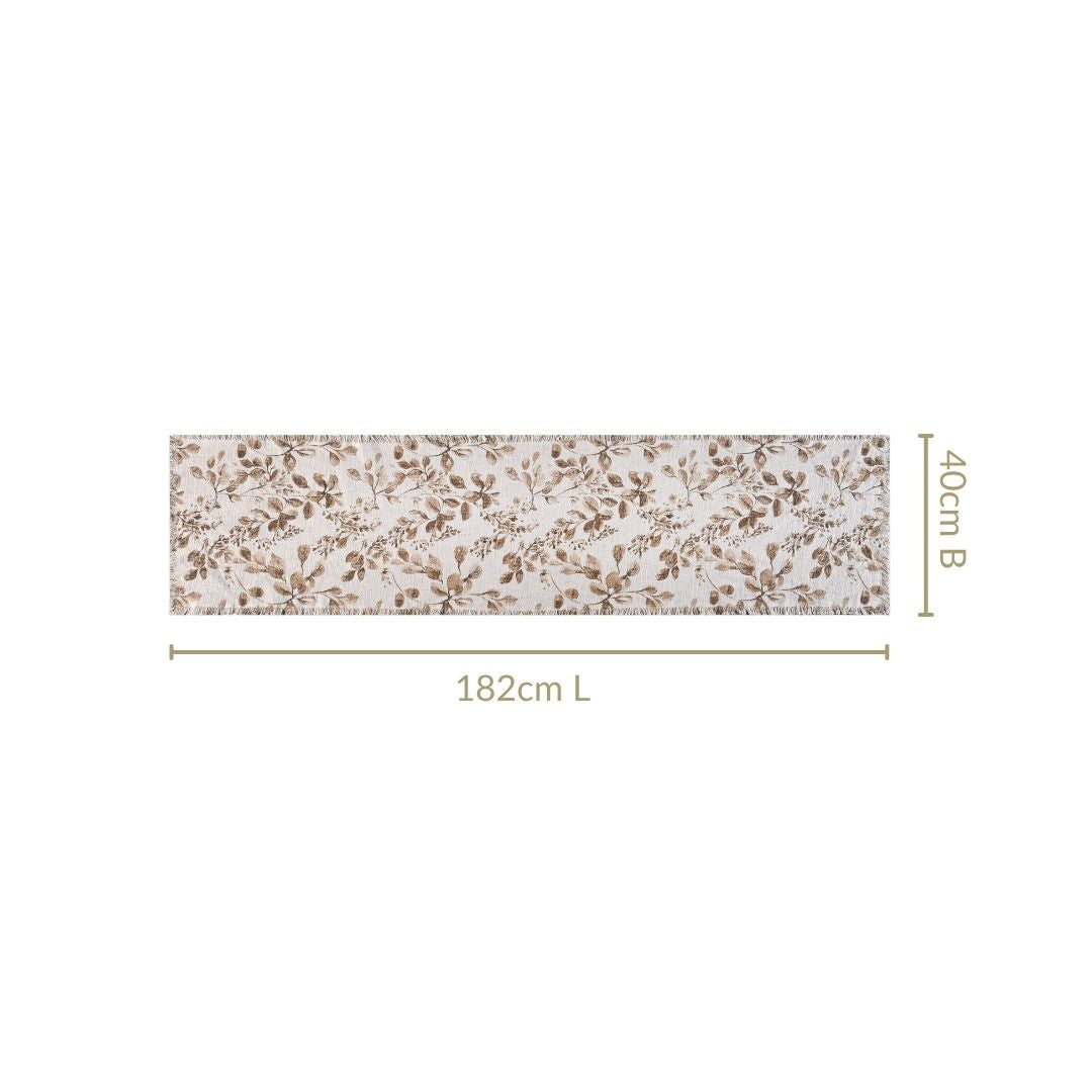 Rustic Foliage Cotton Table Runner 182x40cm
