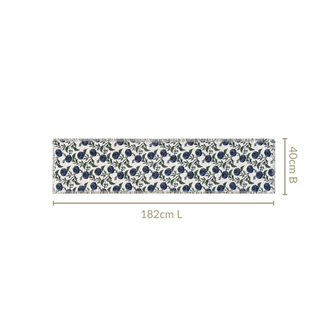 Hydrangea Grace Cotton Table Runner 182x40cm