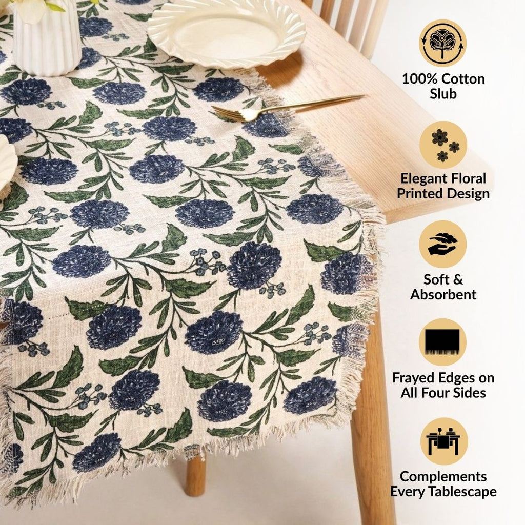 Hydrangea Grace Cotton Table Runner 182x40cm