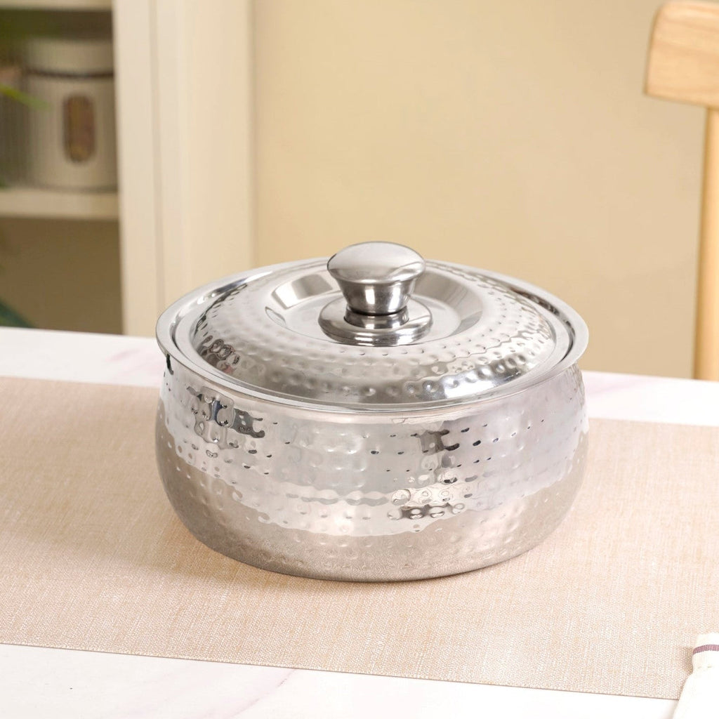 Hammered Stainless Steel Casserole 1500ml