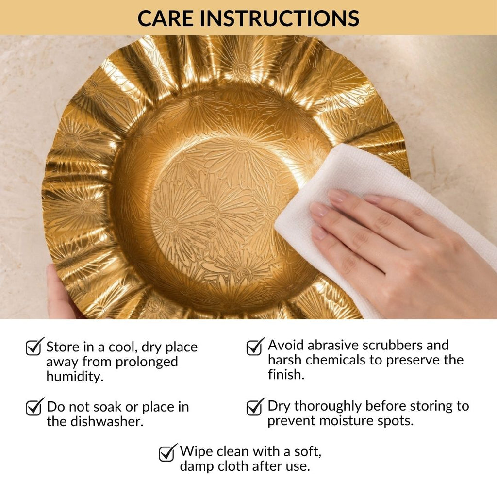 Sunburst Gold Ruched Urli Bowl 1000ml