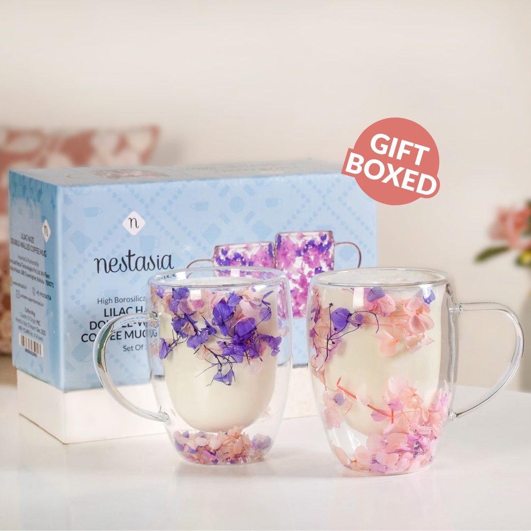 Lilac Haze Double Walled Coffee Mug Set Of 2 350ml