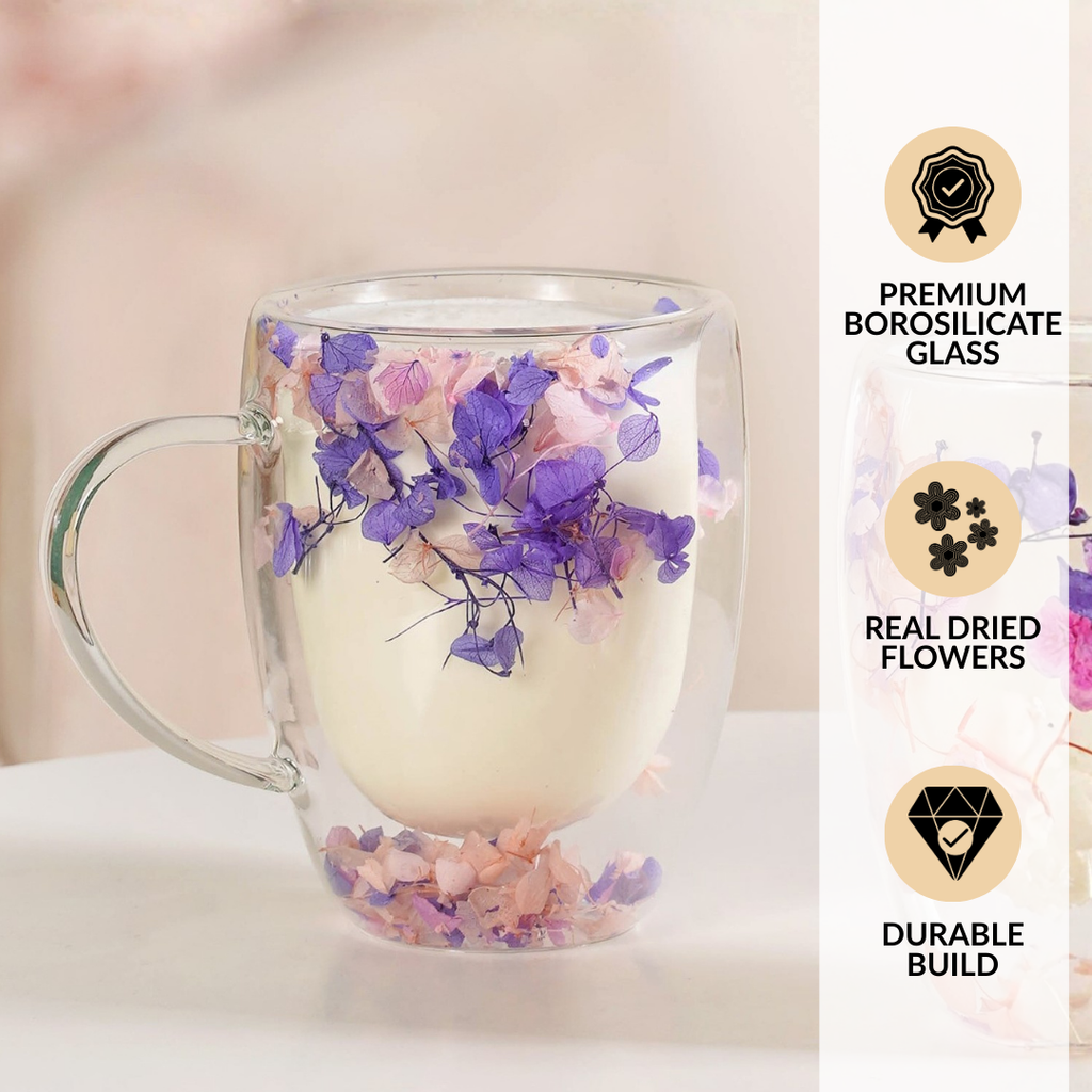 Lilac Haze Double Walled Coffee Mug Set Of 2 350ml