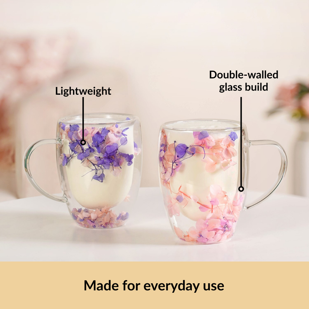 Lilac Haze Double Walled Coffee Mug Set Of 2 350ml