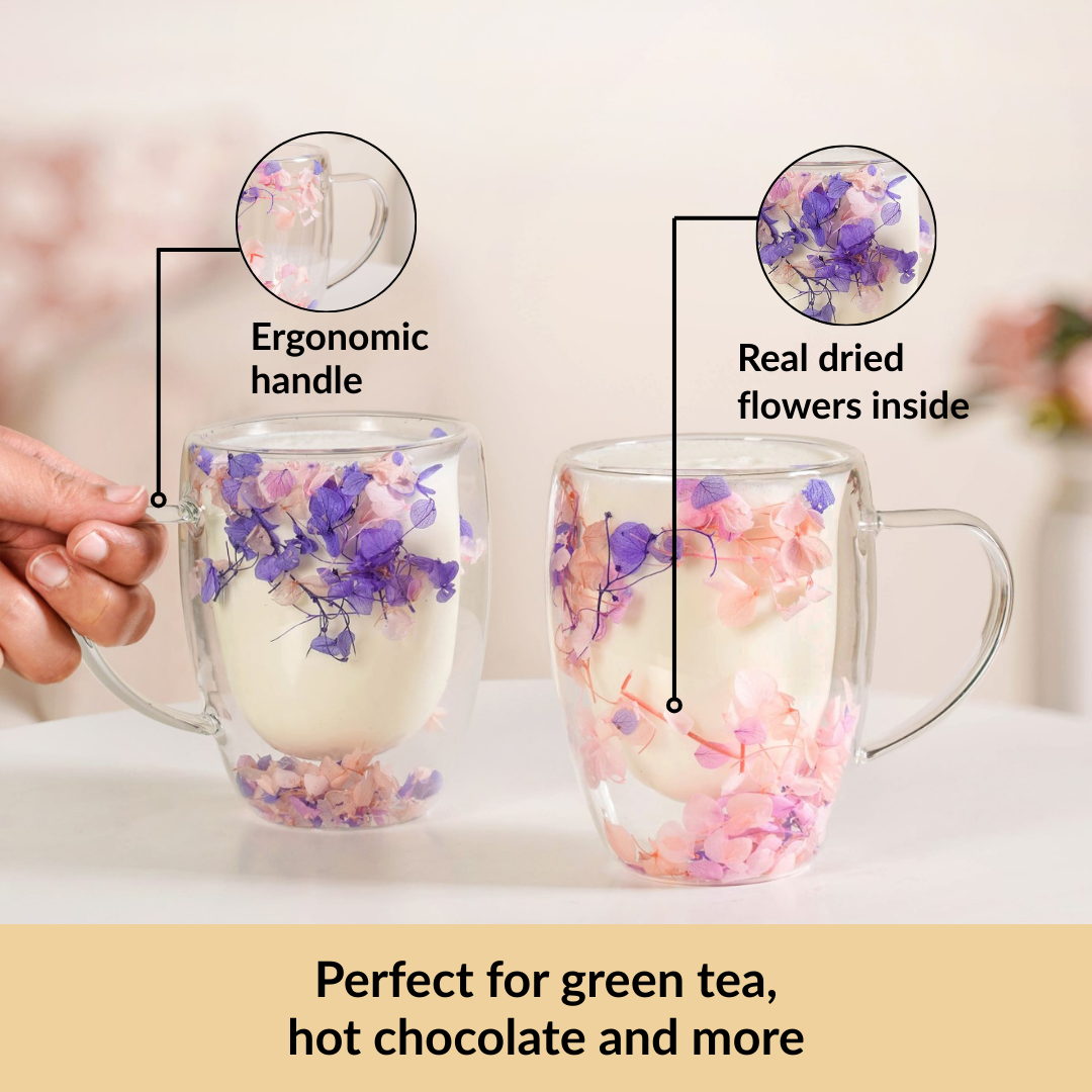 Lilac Haze Double Walled Coffee Mug Set Of 2 350ml
