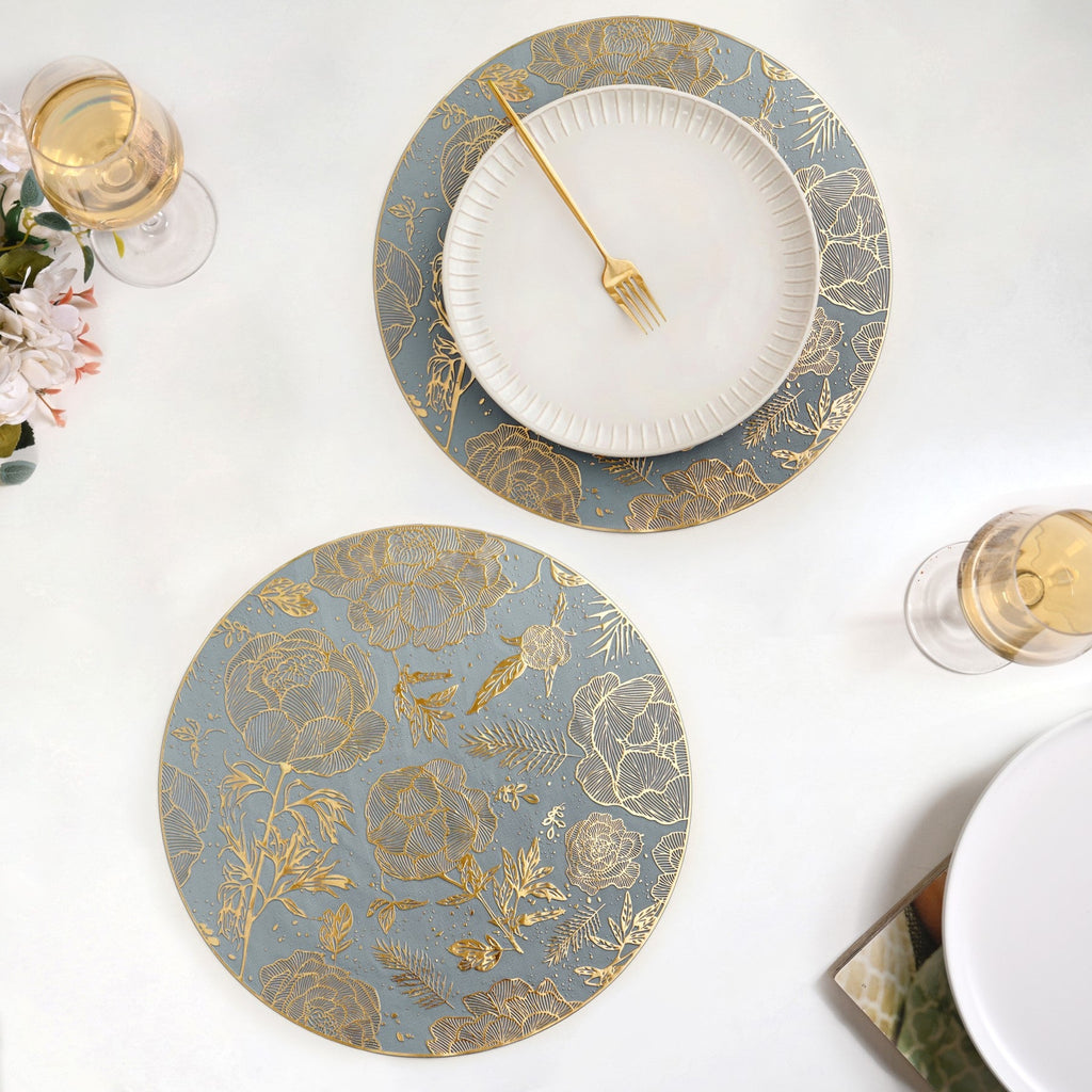 Luxe Grey Gold Table Mat Set Of 6