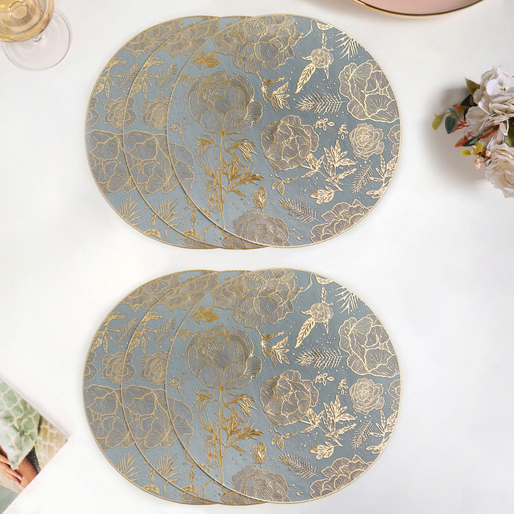 Luxe Grey Gold Table Mat Set Of 6