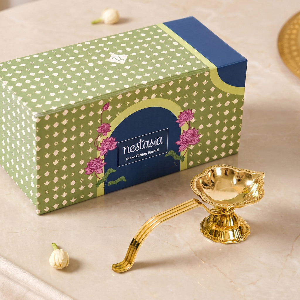 Mangal Aarti Pure Brass Diya In Gift Box