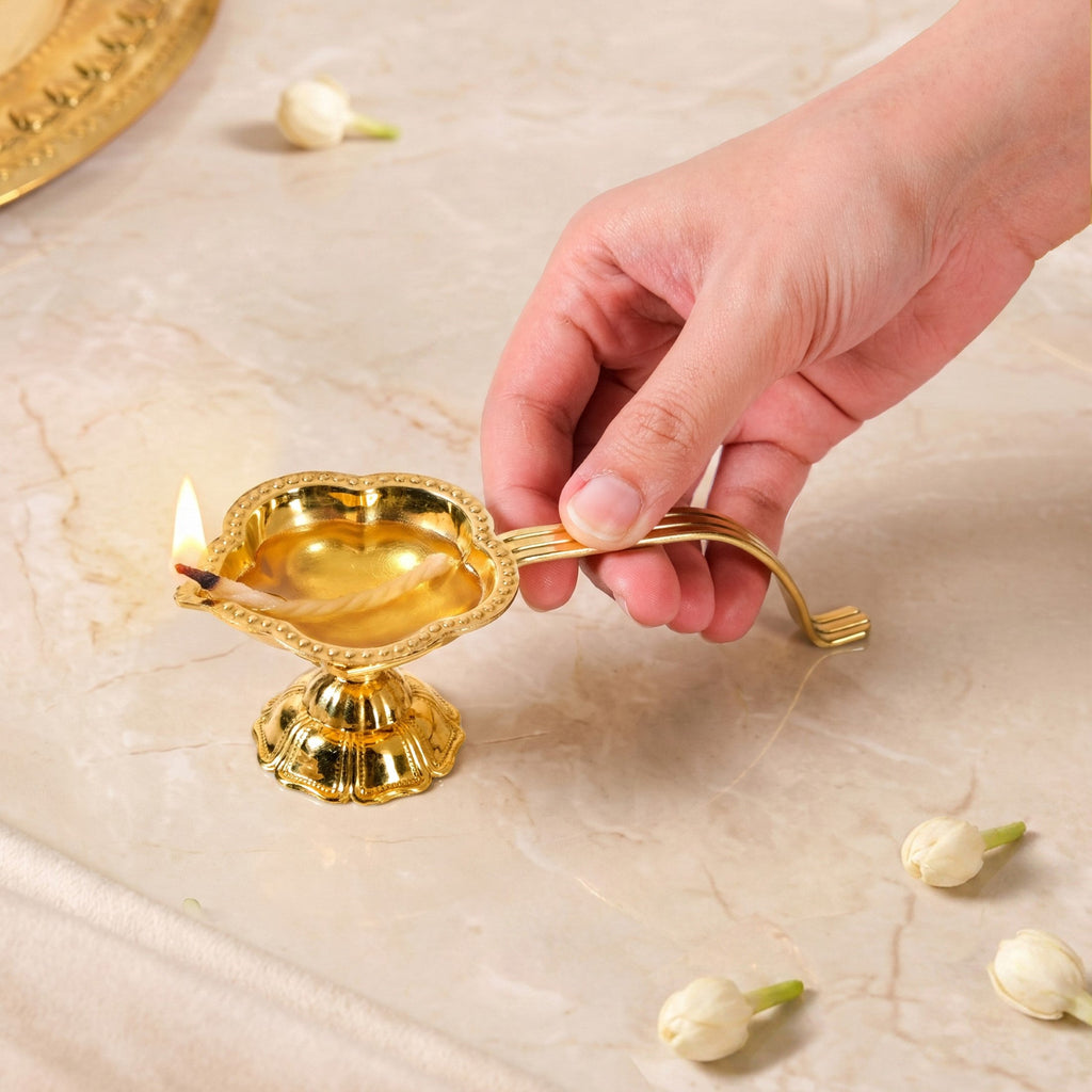 Mangal Aarti Pure Brass Diya In Gift Box