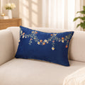 Midnight Bloom Embroidered Cushion Cover 50x30cm