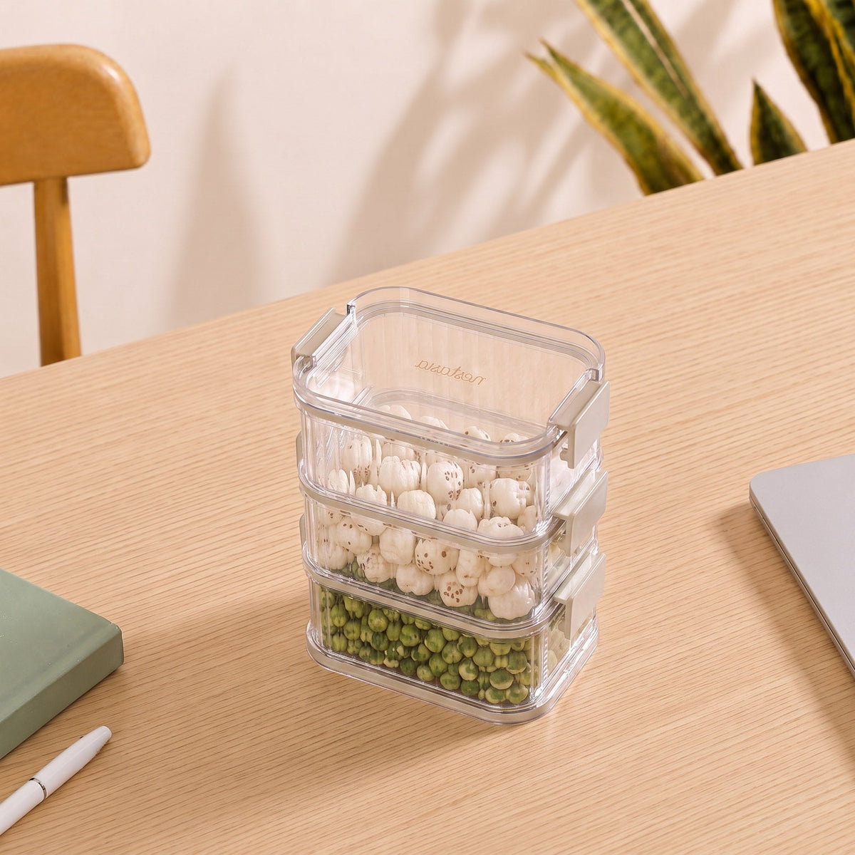 Multi Tiered Food Storage Containers With Clip Locks Set Of 3 780ml