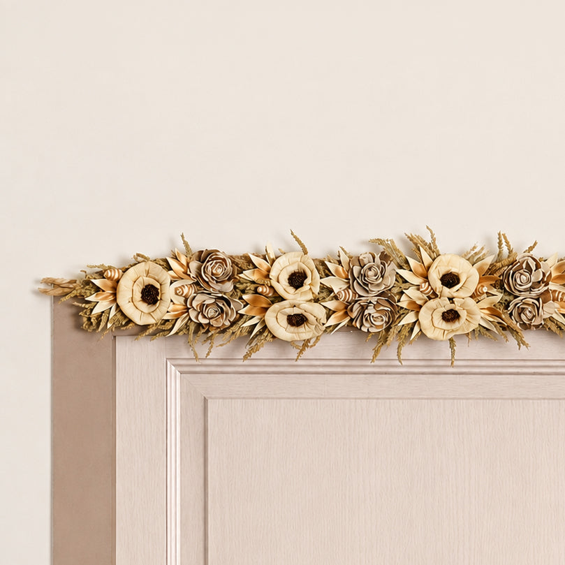EcoPetal Dried Flowers Toran For Main Door 105x12cm