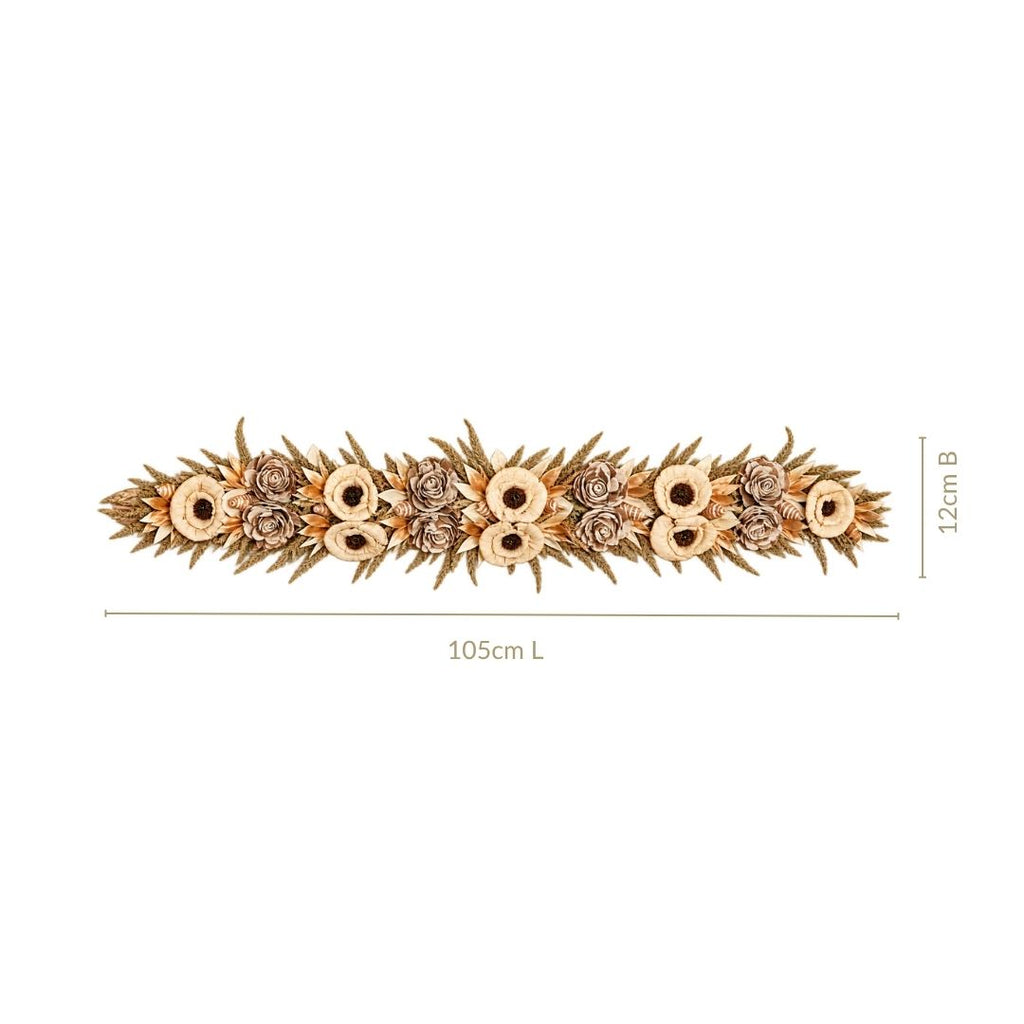 EcoPetal Dried Flowers Toran For Main Door 105x12cm