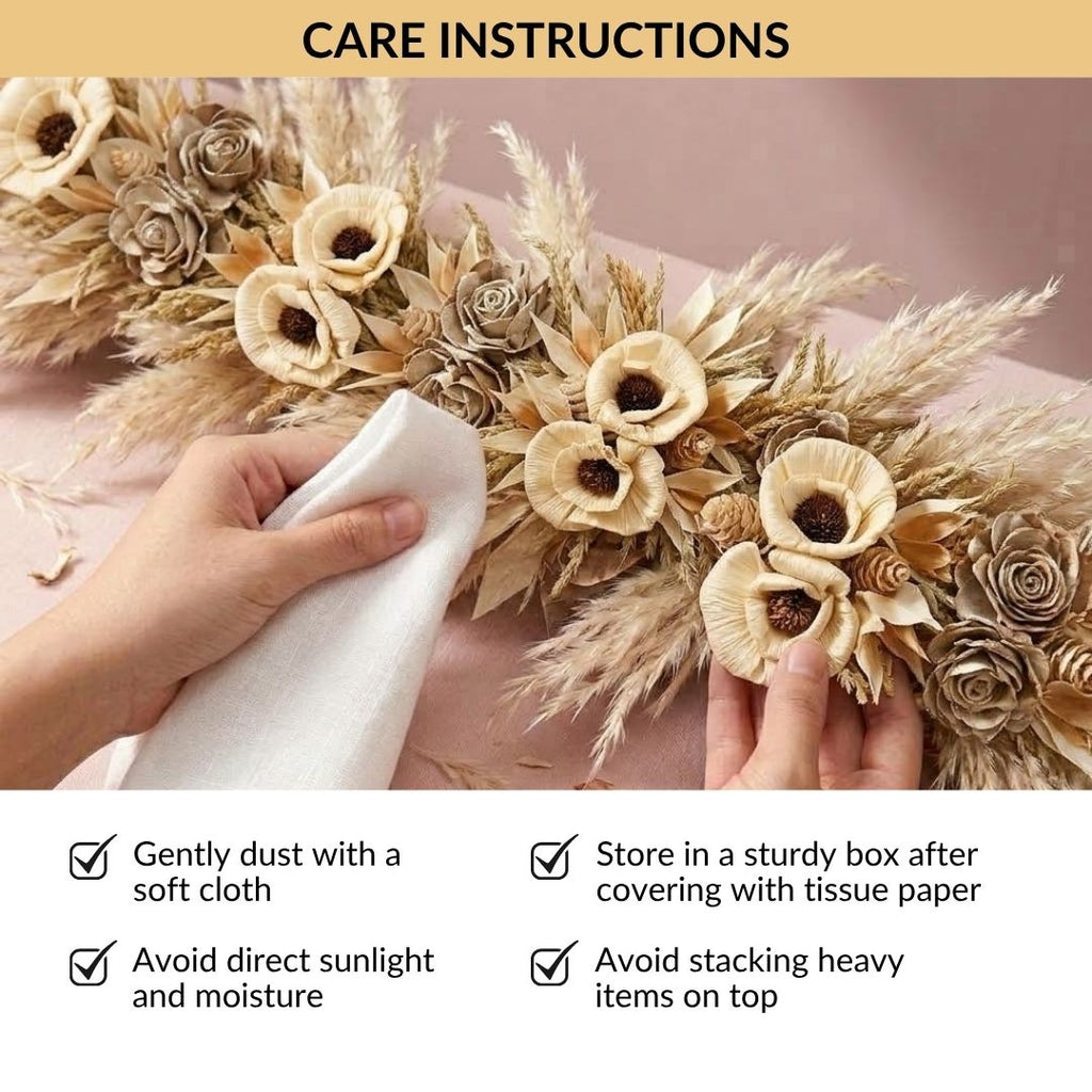 EcoPetal Dried Flowers Toran For Main Door 105x12cm