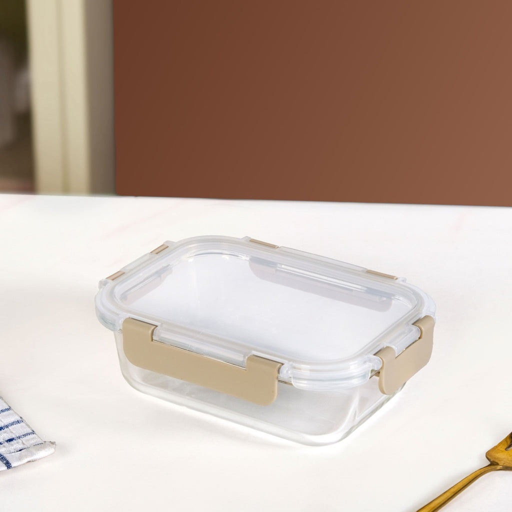 Nestro Microwave Safe Airtight Storage Box Set Of 3 Beige S 185ml M 370ml L 600ml