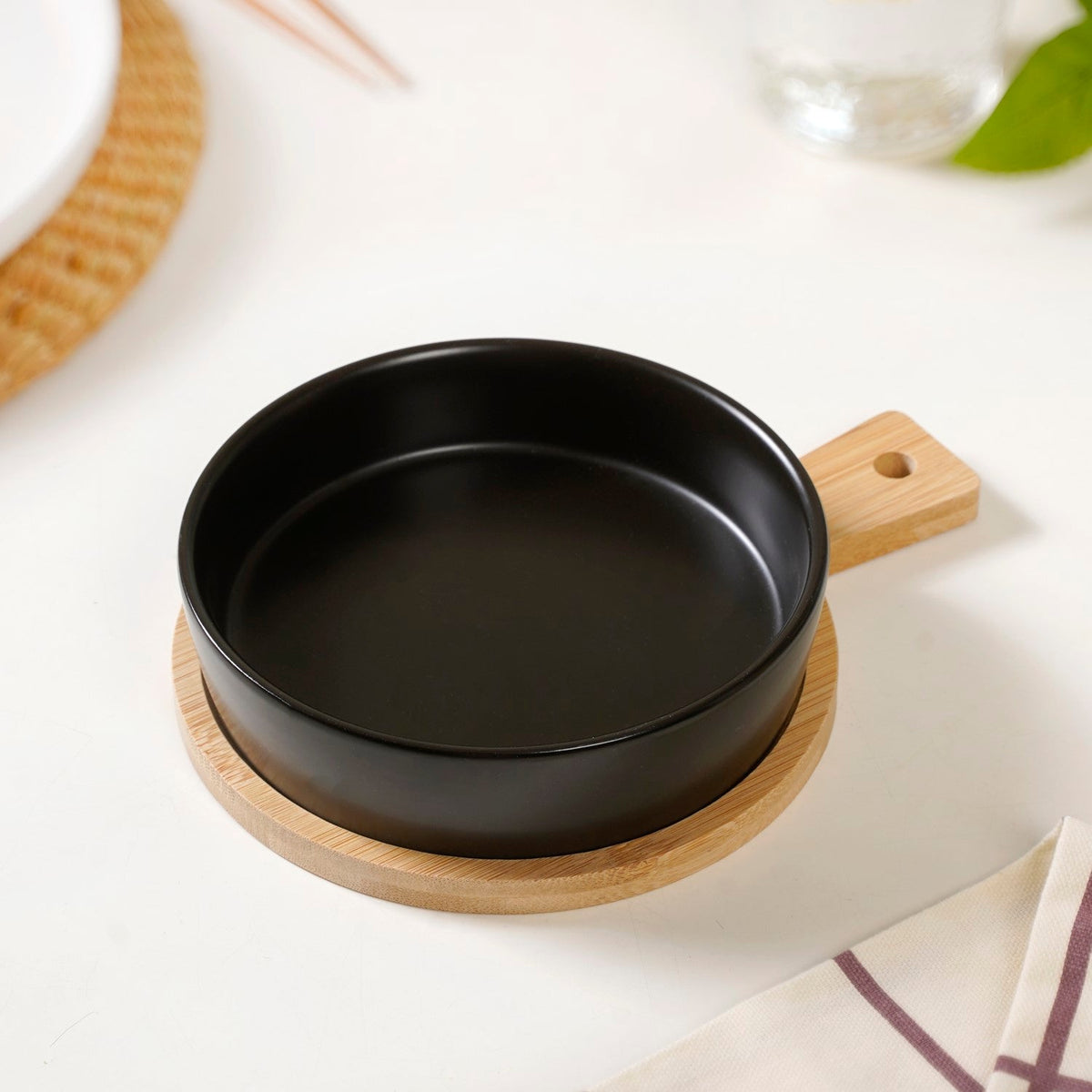 Bake And Serve Bowl Platter Set Of 2 Matte Black