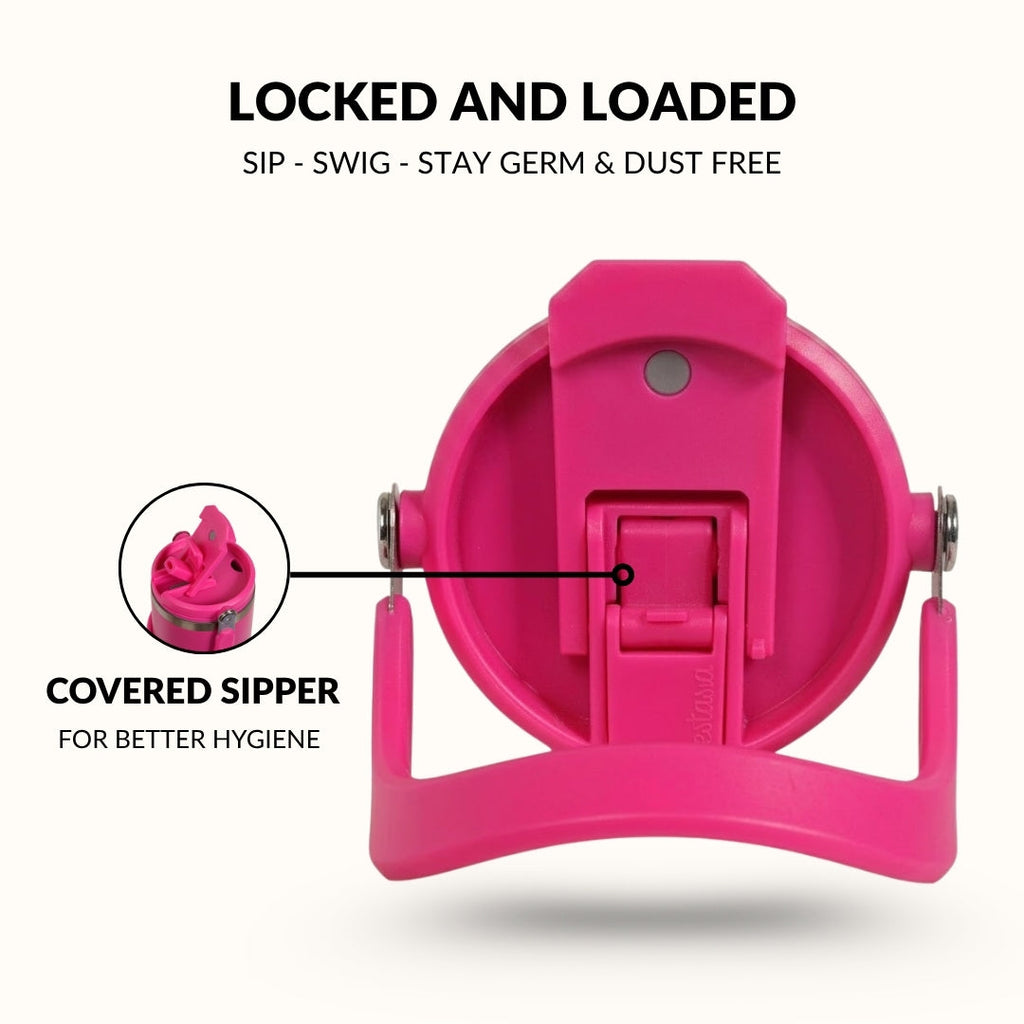 PickSip 40 Insulated Tumbler With Top Handle Electric Fuchsia Pink 1200ml