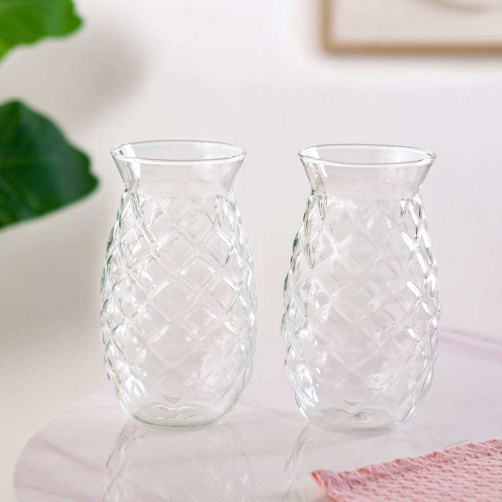 Pineapple Drinking Glass Set Of 2 500ml