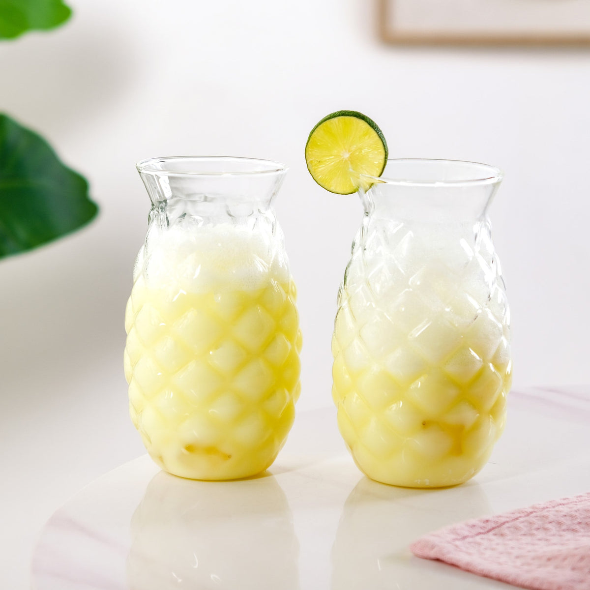 Pineapple Drinking Glass Set Of 2 500ml