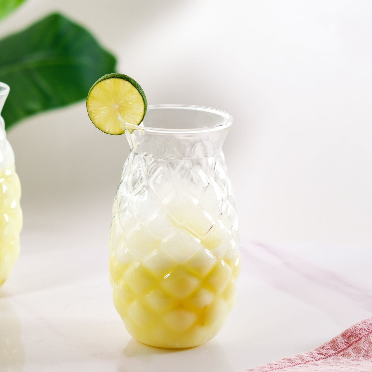 Pineapple Drinking Glass Set Of 2 500ml