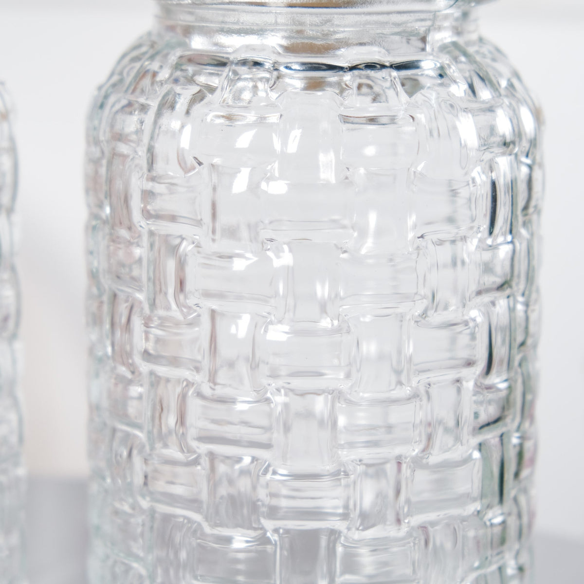 Airtight Glass Jar With Pink Bird Ceramic Lid Set Of 2 1300ml