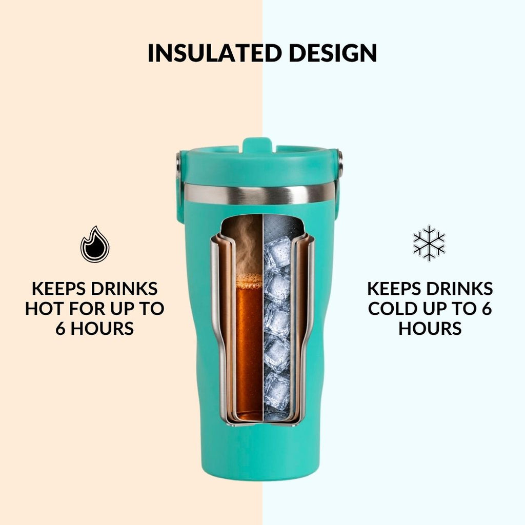 PopSip 20 Tumbler With Top Handle Aqua Splash 600ml