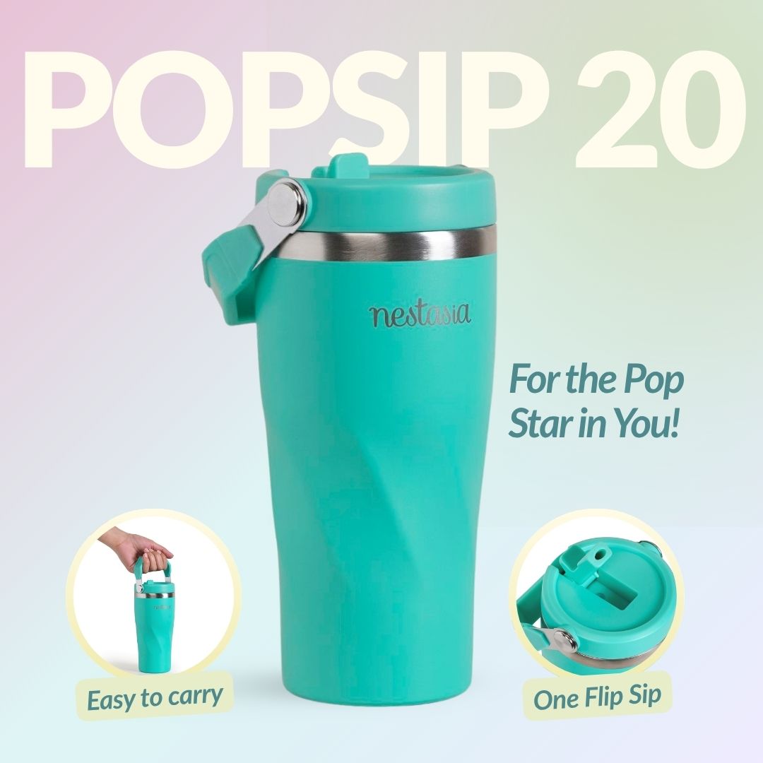 PopSip 20 Tumbler With Top Handle Aqua Splash 600ml