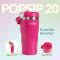 PopSip 20 Tumbler With Top Handle Electric Fuchsia Pink 600ml