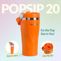 PopSip 20 Tumbler With Top Handle Tangerine Pop 600ml
