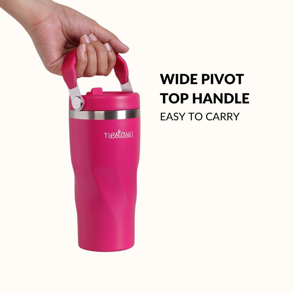 PopSip 20 Tumbler With Top Handle Electric Fuchsia Pink 600ml