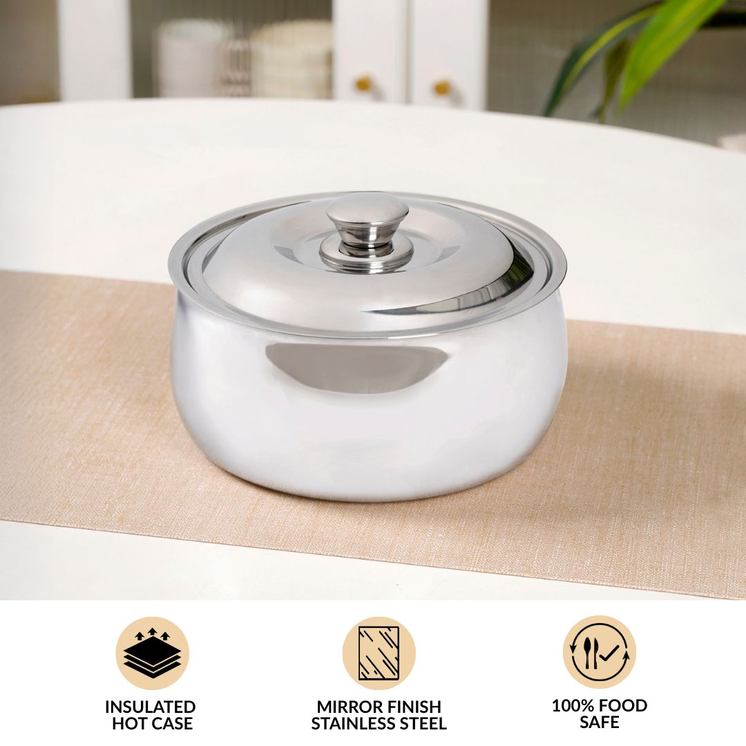 Heat Lock Stainless Steel Casserole 1500ml