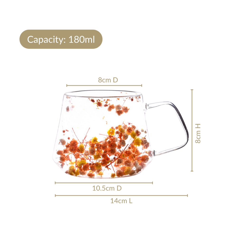 Spring Bloom Double Walled Coffee Mug Set Of 2 180ml
