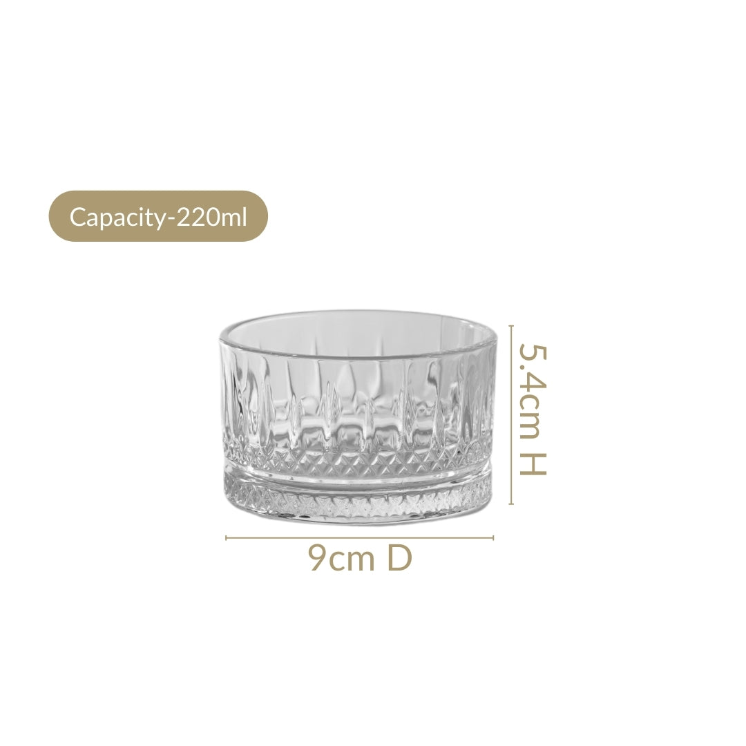 Set Of 6 Small Snack Bowls Glass 220ml