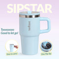 SipStar Tumbler With Side Handle Frosted Sky Blue 650ml