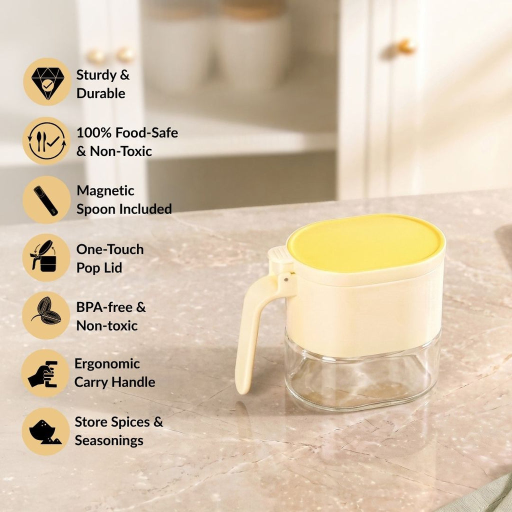 Spice Jar For Kitchen With Magnetic Spoon 360ml